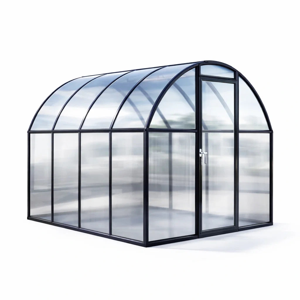 Serre en polycarbonate avec cadre en aluminium noir