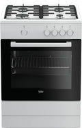 FSG62000DW -FSG62000DW-Cuisine et Four Intégré au Gaz,Plaque de cuisson avec 4 Cuisinières - Blanc,60 x 60 x H 85 cm,2900 W,64 litres,acier inoxydable -