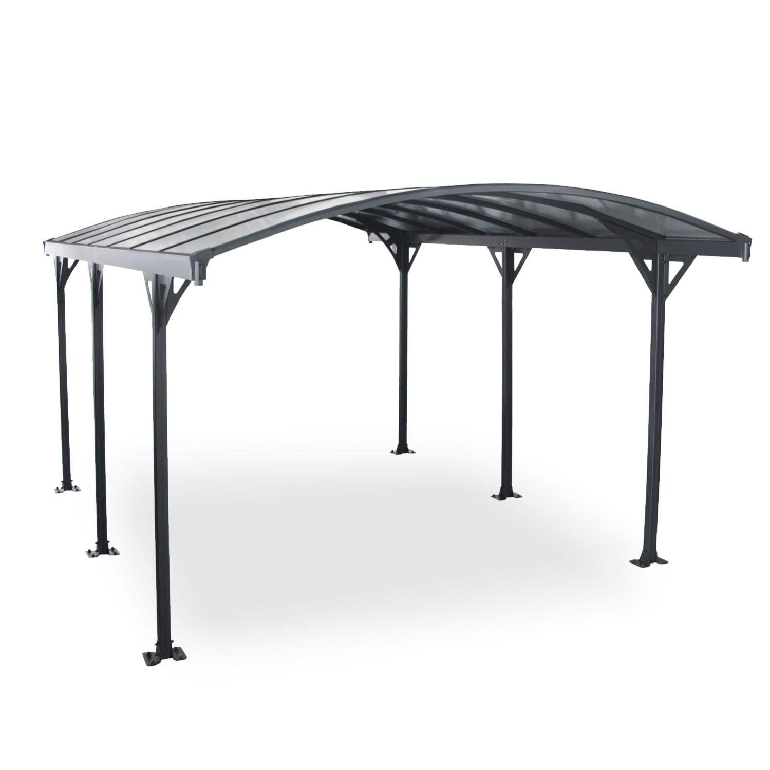 Abri de voiture carport en aluminium 5,8 x 3 m Avera(Gris)