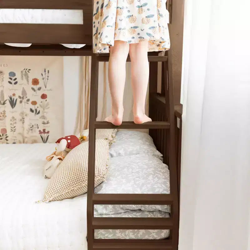 Max & Lily Solid Wood Bunk Bed, Twin over Full with Storage Trundle and Ladder for Kids