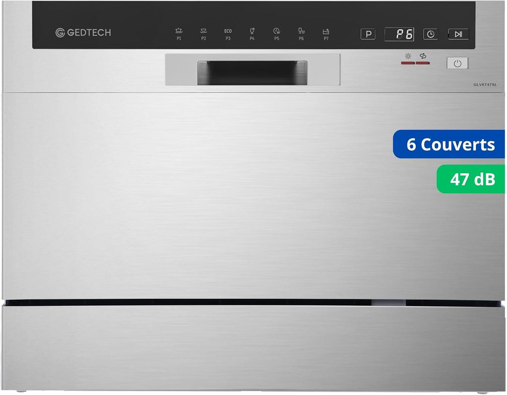 GEDTECH - Lave vaisselle Table Top GLV6T47SL - 6 couverts - 47 dB - Départ différé