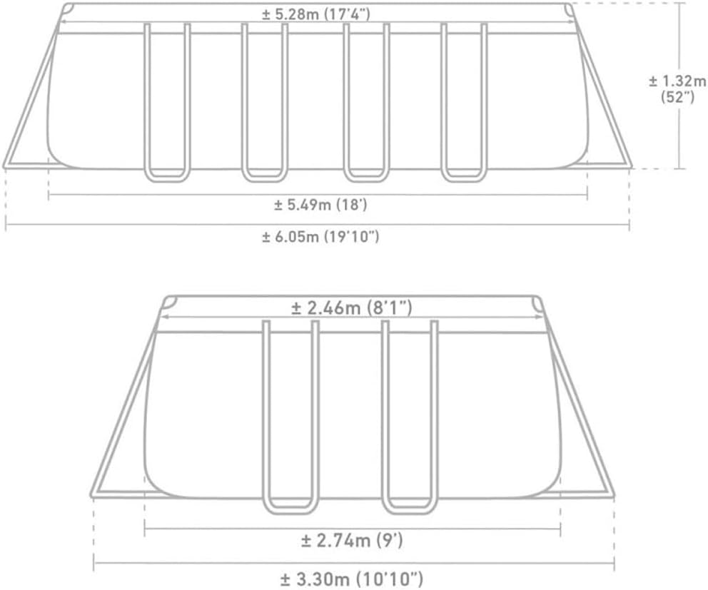 Intex kit Piscine Ultra XTR rectangulaire Tubulaire (l) 5,49 x (l) 2,74 x (h) 1,32m