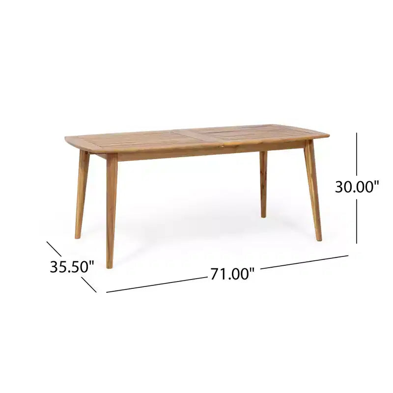 7-Piece Outdoor Expandable Patio Dining Set with Stackable Chairs, Acacia Wood Table