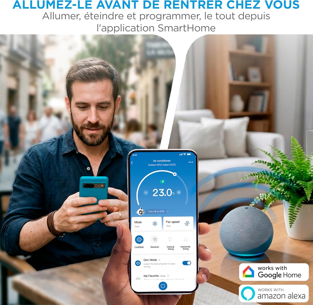 MIDEA Climatiseur Mobile Silencieux 12000 BTU avec Évacuation | 4 en 1: Climatisation, Ventilation, Déshumidification, Sleep | Clim Portable avec Contrôle App & Télécommande | Kit de Fenêtre Inclus