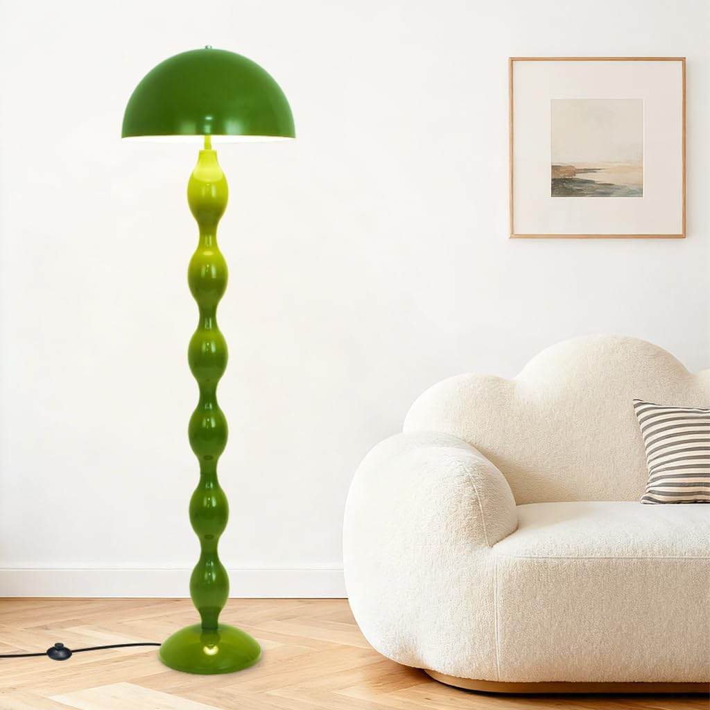 YESINTO Lampe Champignon Verte,Lampadaire Sur Pied Salon Vintage,Lampadaire Avec Douille E27,Lampe Sur Pied Pour Salon Chambre Bureau Chambre d'enfant Salle à Manger