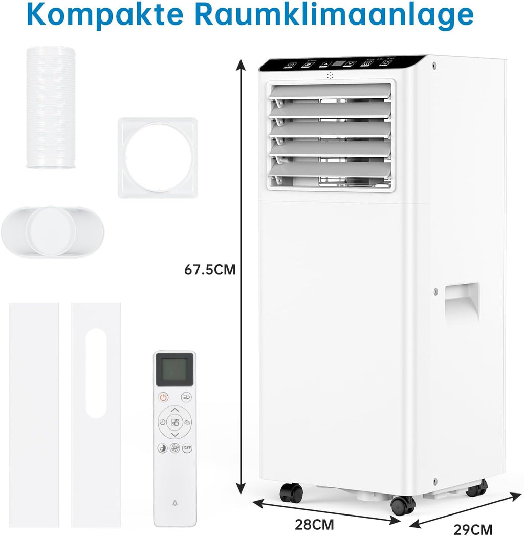 Climatiseur Mobile 7000 BTU, Mobile Klimageräte Avec Tuyau d’évacuation, Climatiseur Mobile Silencieux