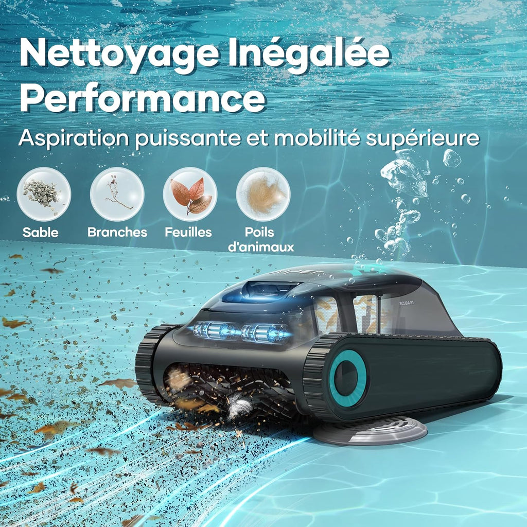 AIPER Scuba S1 Robot Pool Floor and Walls, Water Line, Cordless Pool Vacuum, 4 Modes, 150Min Battery Life, Climbing Walls, Intelligent Navigation 2.0, Ideal for In-Ground Pools 150