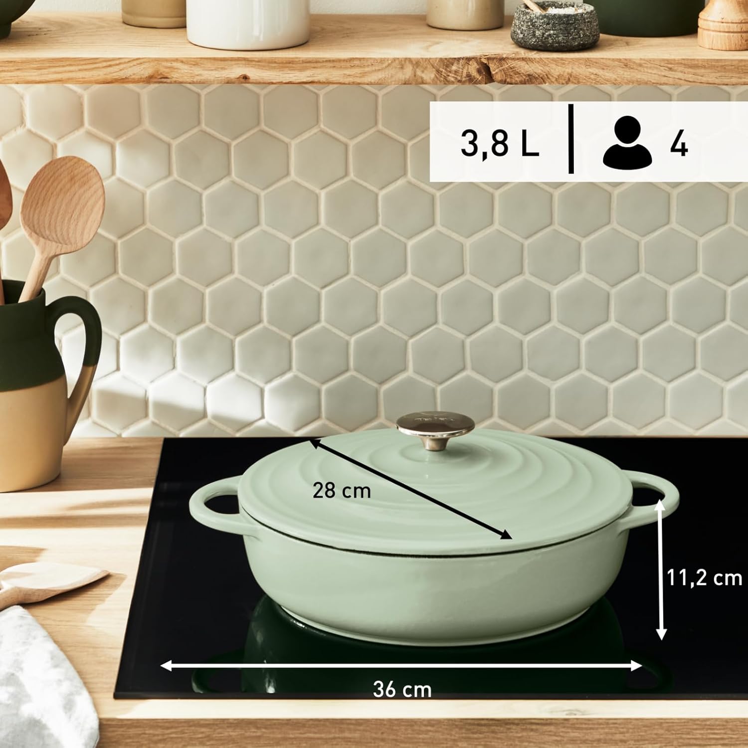 Sauteuse 2 anses Tefal Lov E25872 28 cm Vert