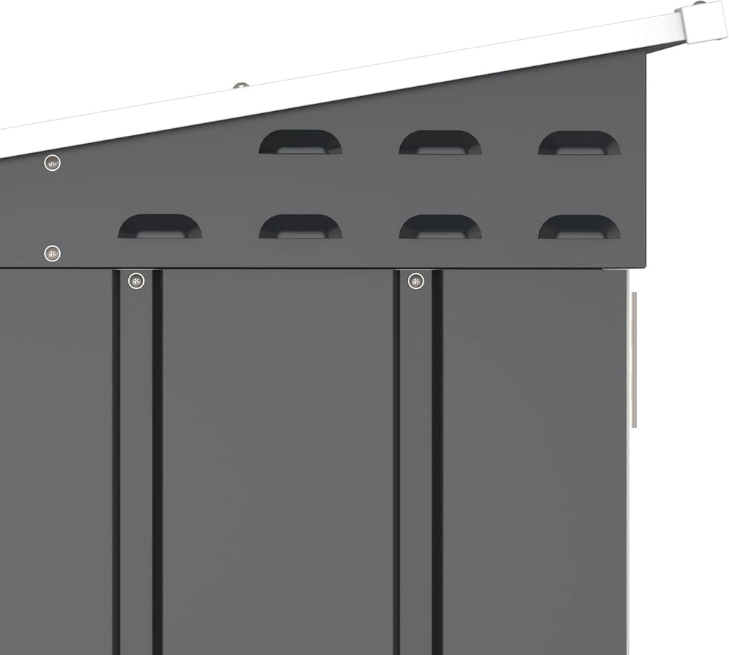 Duramax Abri à vélos pour 2 vélos avec portes doubles verrouillables entièrement larges, abri de stockage en métal, abri de jardin pour vélos, stockage de vélos, 203 x 101 x 146 cm, anthracite