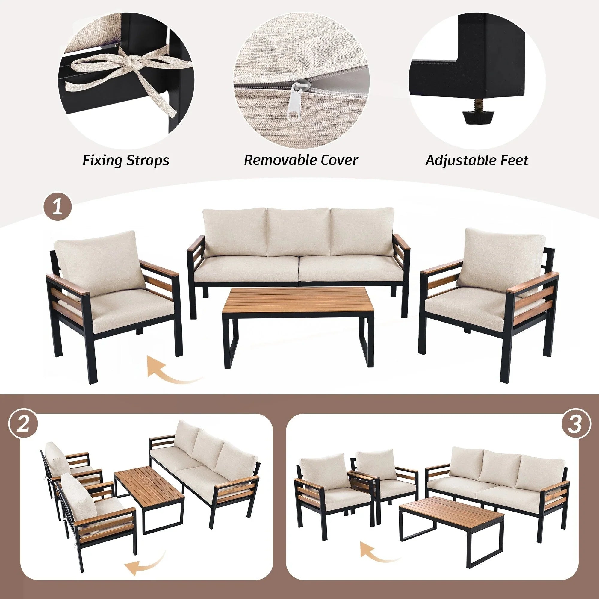 4-Piece Outdoor Furniture Sofa Set