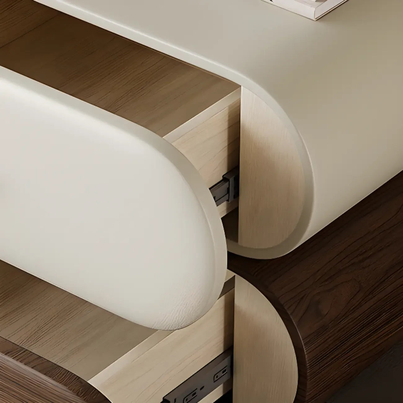Modern Two-Tone Bedside Table with Storage Drawers