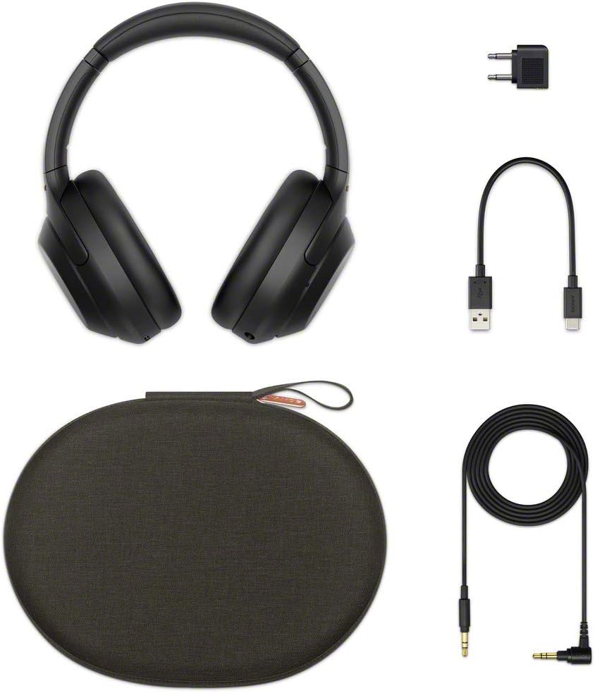 WH1000XM4| Casque Bluetooth à réduction de bruit sans fil, 30 heures d'autonomie, avec micro pour appels téléphoniques, optimisé pour Amazon Alexa et Google assistant, Noir