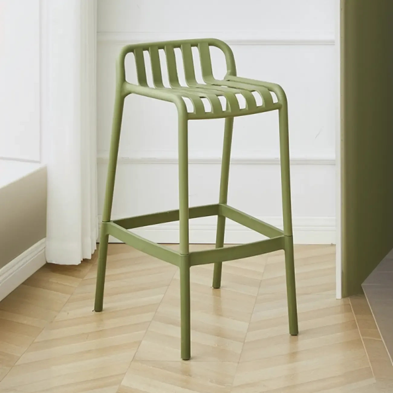 Minimalist Plastic Counter Bar Stool Outdoor Indoor
