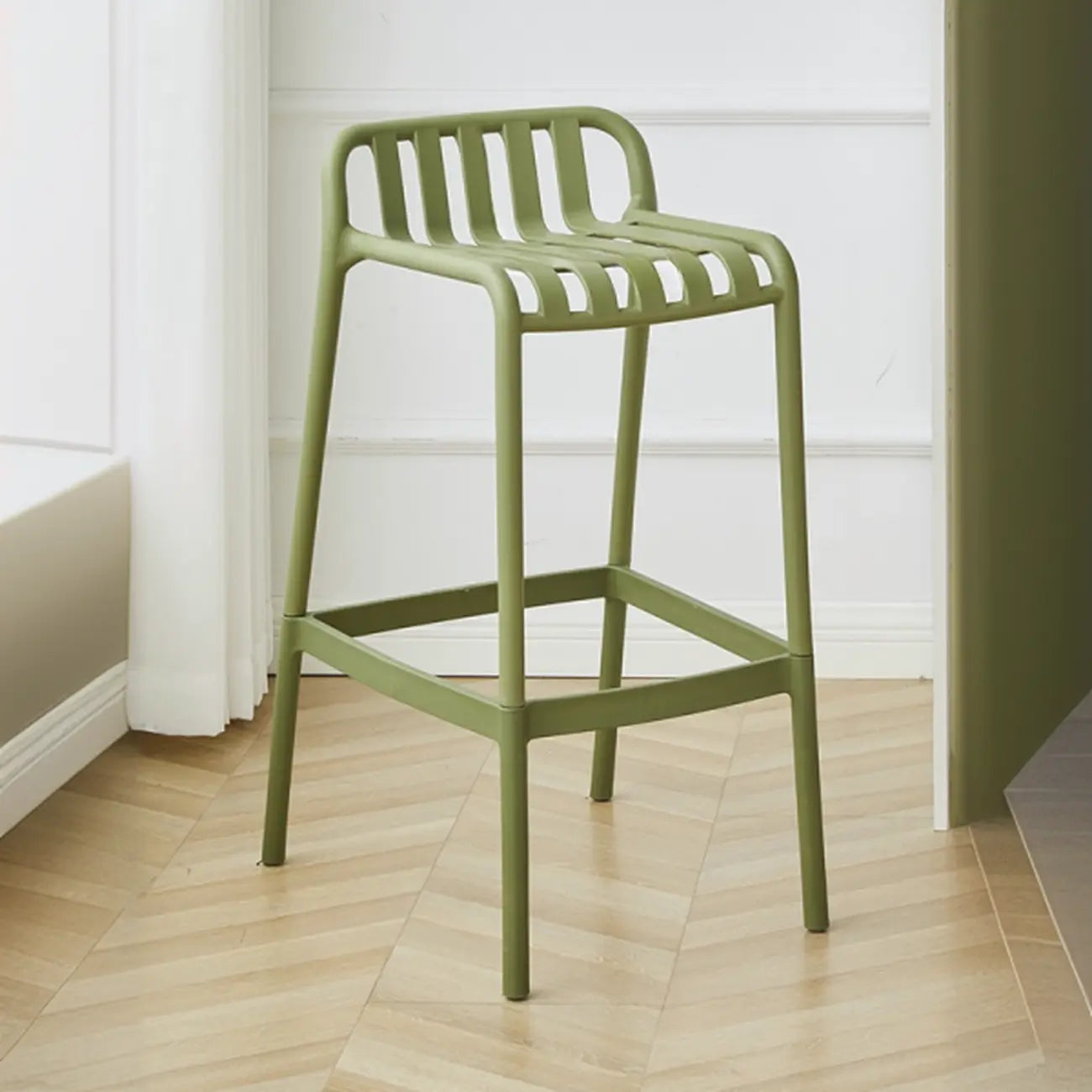 Minimalist Plastic Counter Bar Stool Outdoor Indoor