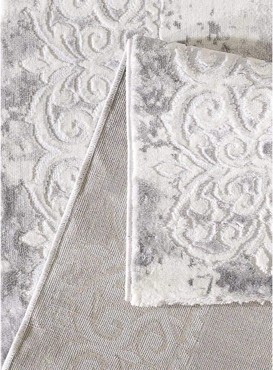 1A2T - Tapis Salon Moderne Design Oriental Style - Grand Tapis Salon Gris 160x220 cm - Tapis à Poils Ras Rectangulaire idéal pour Le Salon, 3582