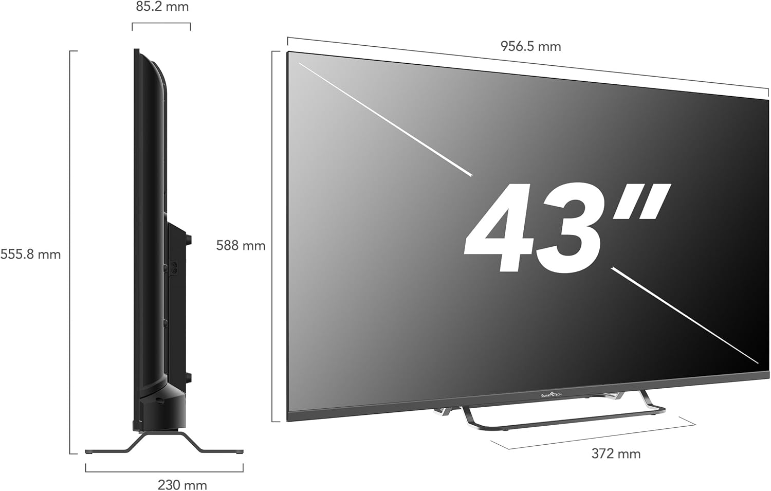 Smart Tech TV QLED 4K UHD 43' (109 cm) 43QW02V Web OS TV- 4xHDMI - 2xUSB - Dolby Vision - Dolby Atmos