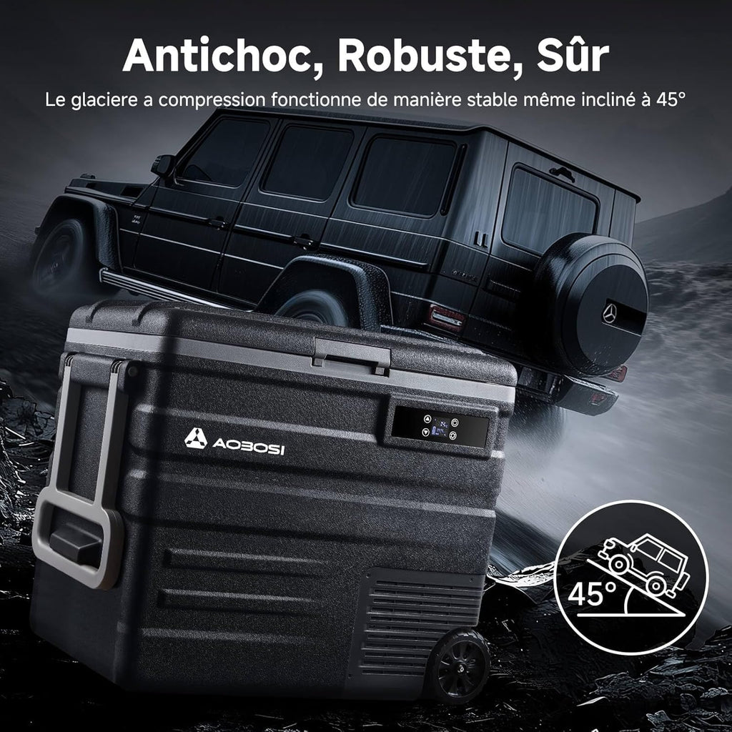 45L Glacière à Compresseur,Glaciere Électrique -20℃ à 20℃,Frigo Camion APP&Bouton Contrôle,12/24V DC et 100-240V AC Glaciere Camping Pour Voiture,Camion,Bateau et Prise De Courant -