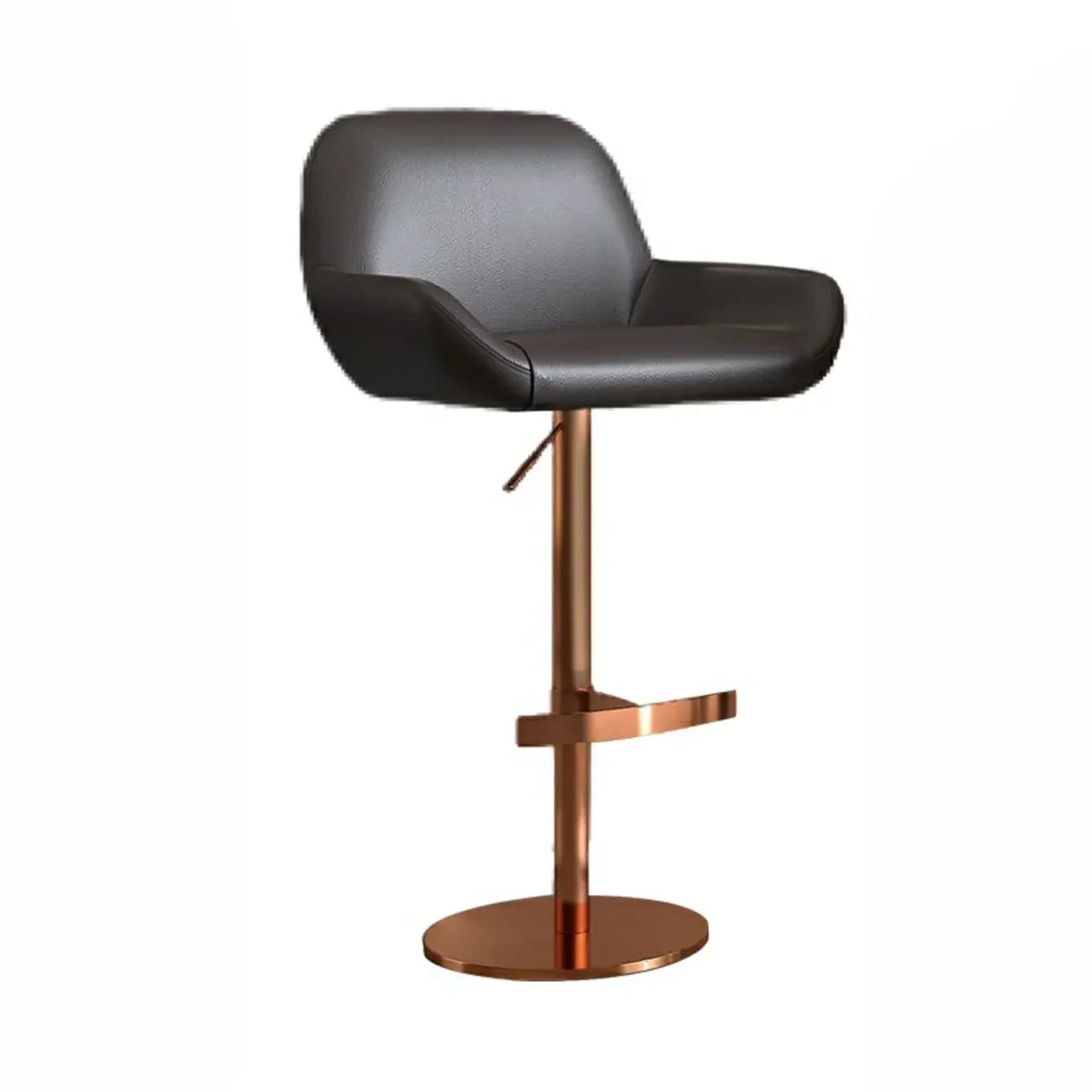 Minimalist Leather Swivel Bar Stools with Low Back for Kitchen