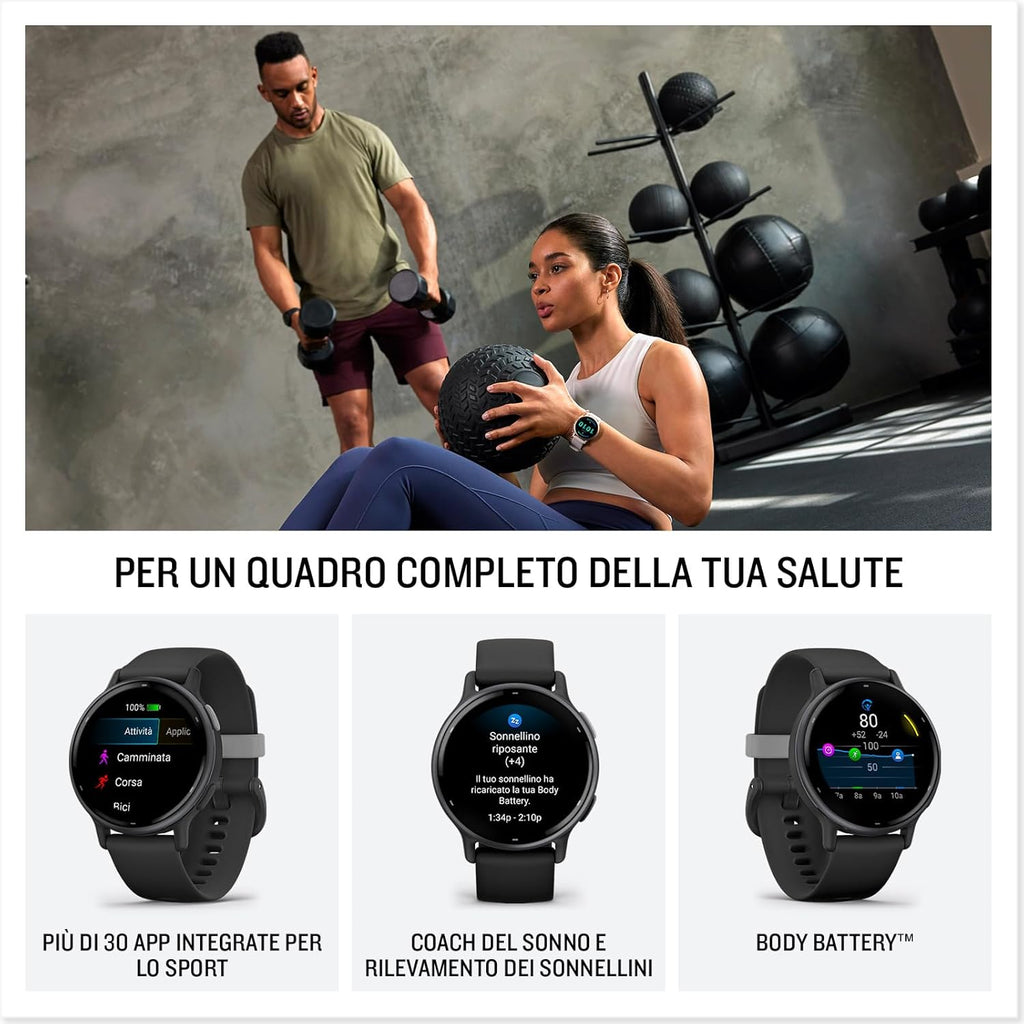 Garmin vívoactive 5 - Montre connectée GPS Sport et santé – Metallic Blue avec Bracelet Bleu Marine (Reconditionné)
