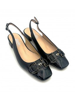 Escarpin Stocks Permanents Valia / Noir - Vernis Noir