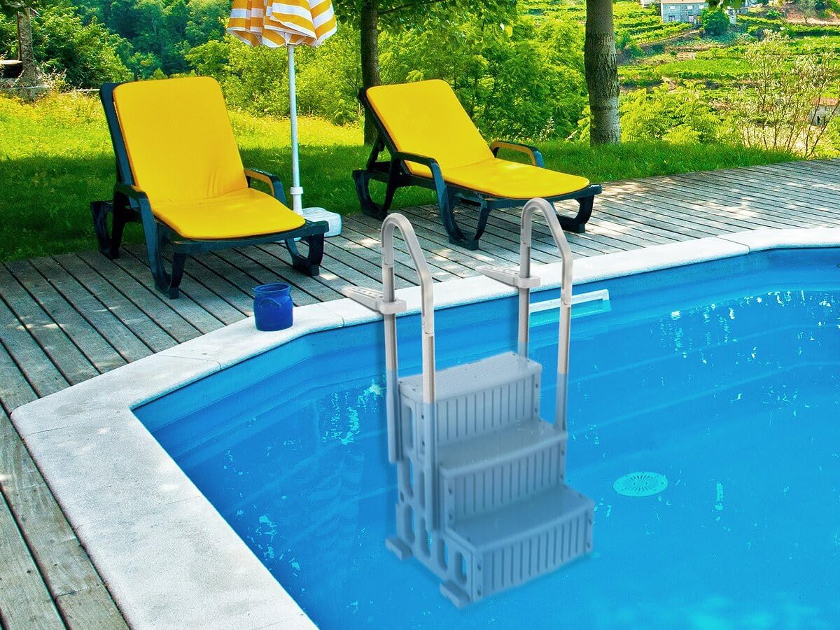 Escalier Simple de Piscine Nathan - 3 marches - en Plastique
