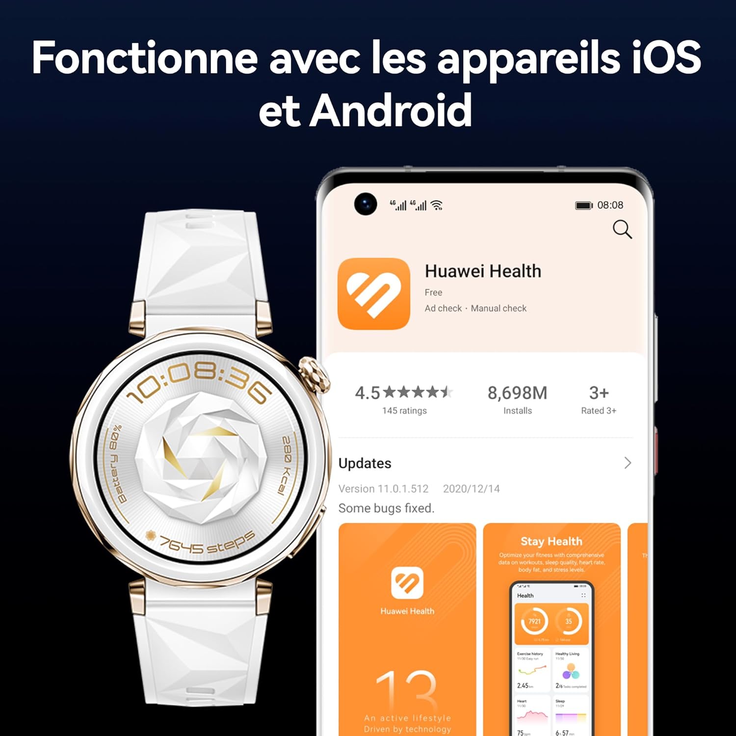 HUAWEI Watch GT 5 Pro 46mm Montre Connectée, Design aux Lignes épurées, Programmes d'entraînement de Pointe, Suivi de la santé, ECG, Jusqu'à 14 Jours d'autonomie, iOS& Android, Noir