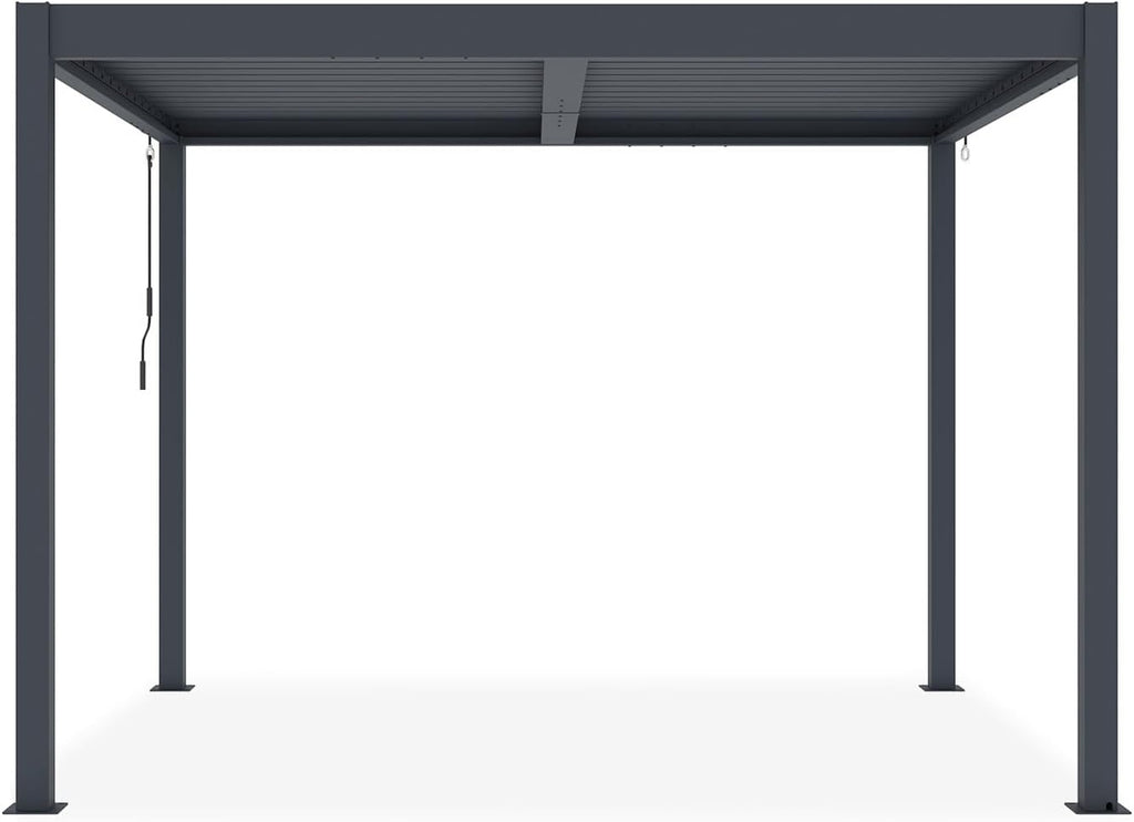 CAZEBOO Pergola Bioclimatique Autoportante Piana 3x2,5 m - 7,5 m² – Pergola Aluminium Gris avec Lames Orientables en Acier – Abri Terrasse et Jardin