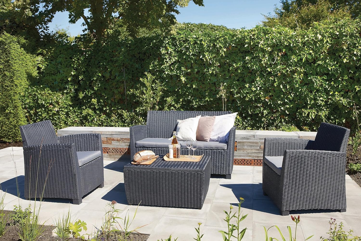 Mia Ensemble Table de Rangement en Graphite