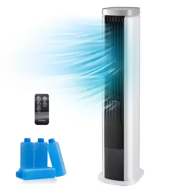 Costway 3-In-1 Portable Evaporative Air Cooler 40'' Bladeless Cooling Tower Fan w/Timer