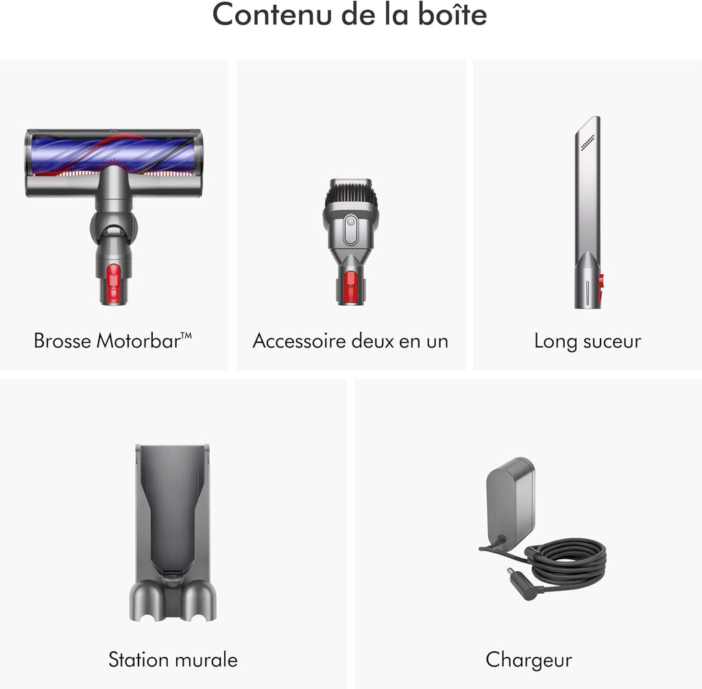 V8 Advanced Aspirateur sans Fil, 130 AW, Jusqu’à 40 Min d’autonomie, Brosse Motorbar Anti-enchevêtrement, élimine Les Poils d’Animaux, aspirateur à Main et Sol