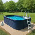 Piscine hors-sol ovale en acier avec échelle