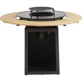 Brasero 1 Foyer avec Table en bambou acier Noir Hyba(Noir/Bois)