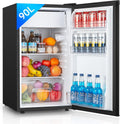 FOHERE Petit Frigo avec Congélateur de 91L, Réfrigérateur à une porte, Bac à Légumes, Thermostat Réglable, Silencieux, Petit Frigo de Bureau, Porte Réversible, Dortoir, Chambre, Noir