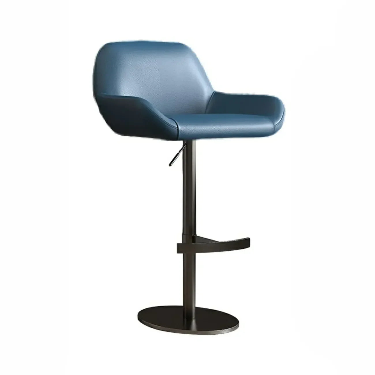 Minimalist Leather Swivel Bar Stools with Low Back for Kitchen