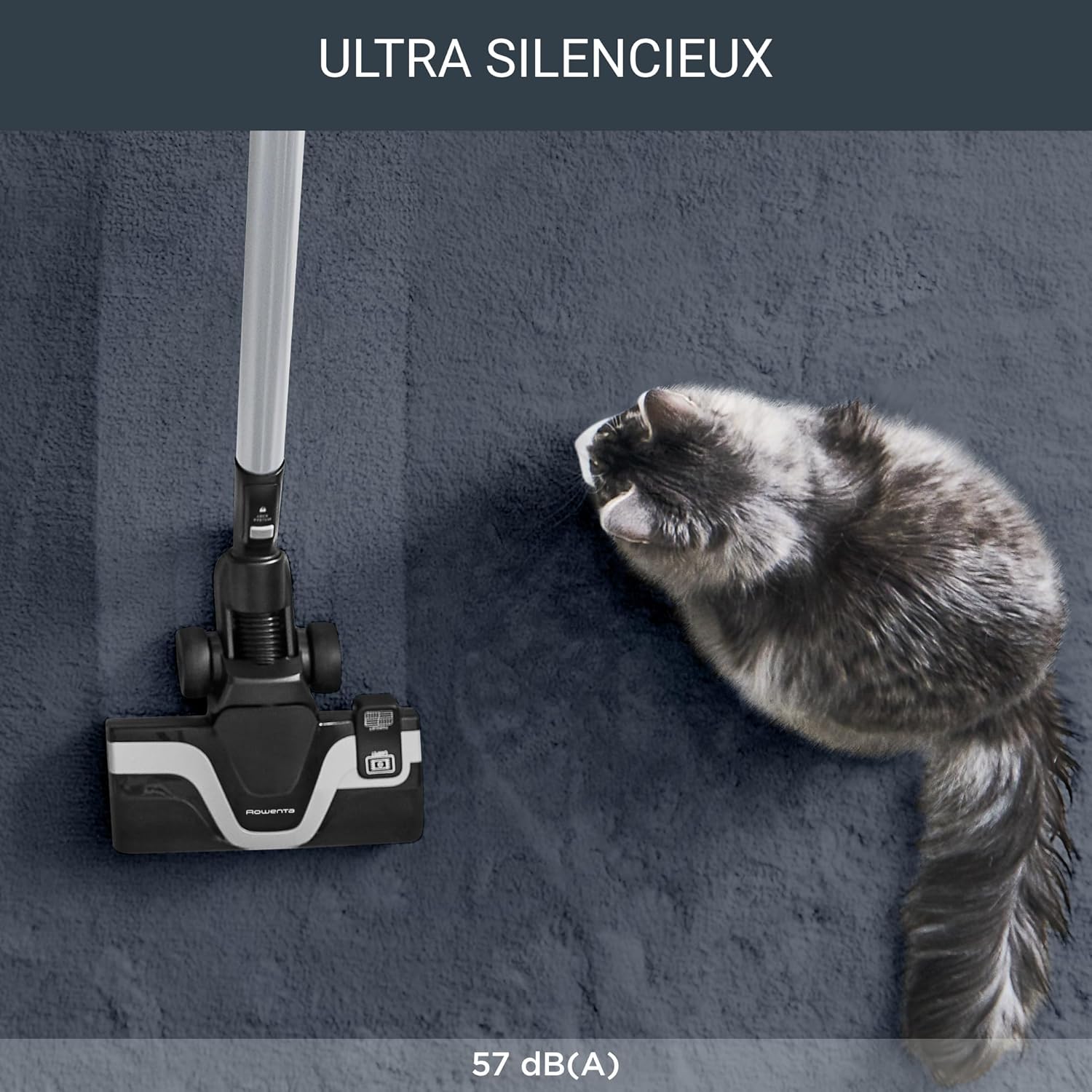 Rowenta Silence Force Effitech Aspirateur avec Sac, Basse Conso, Silencieux 57 DB(A), Filtration Haute efficacité, Rayon d'action 12 m, 4,5L RO7474EA, Rouge Tanin
