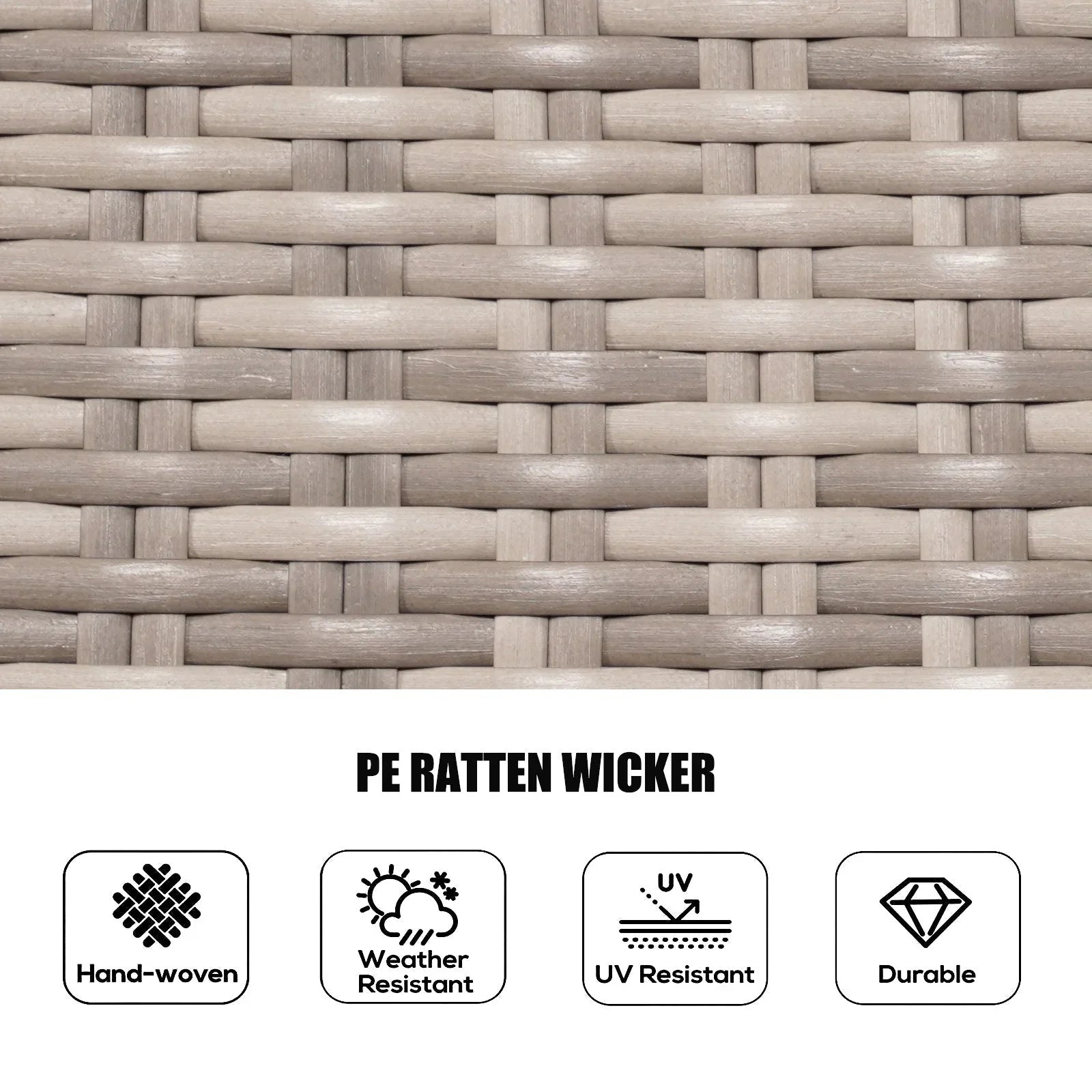 7 Pieces Outdoor Rattan Wicker Patio Round Dining Set with Cushions by Moda Furnishings