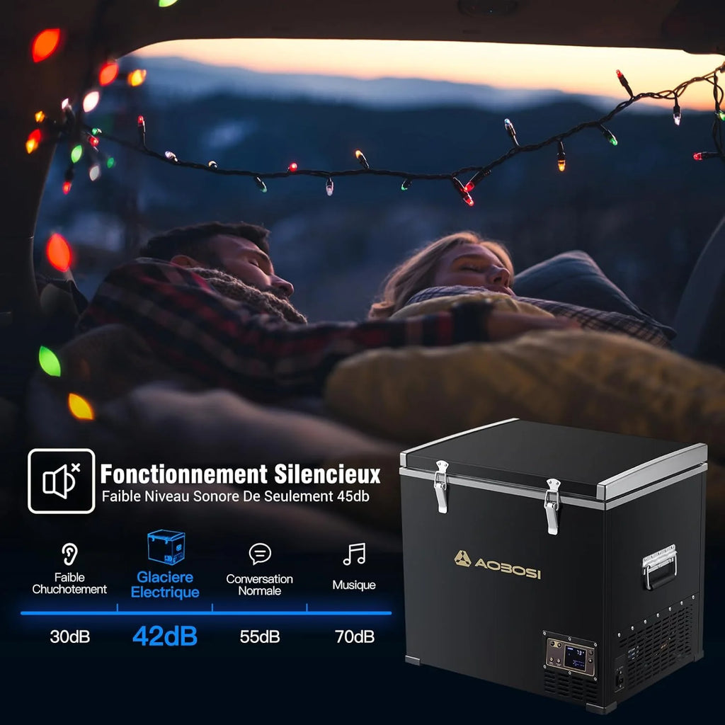 45L Glacière à Compresseur,Glaciere Électrique -20℃ à 20℃,Frigo Camion APP&Bouton Contrôle,12/24V DC et 100-240V AC Glaciere Camping Pour Voiture,Camion,Bateau et Prise De Courant -