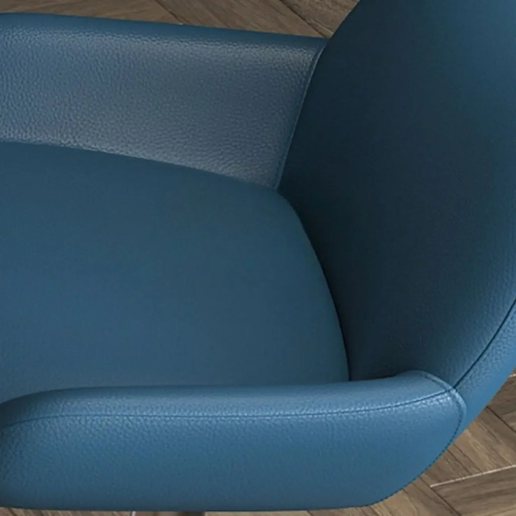 Minimalist Leather Swivel Bar Stools with Low Back for Kitchen