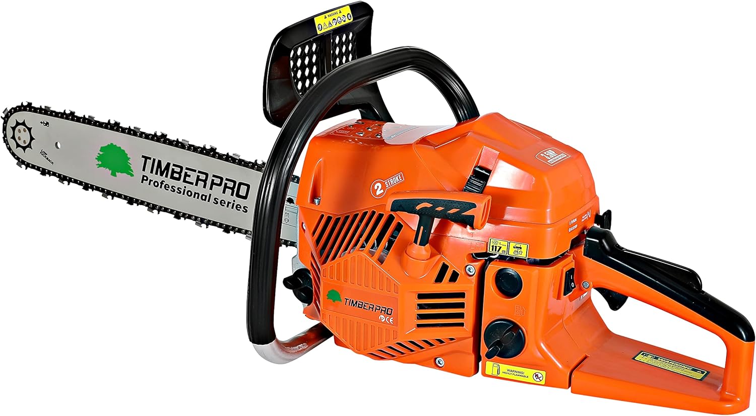 TRONÇONNEUSE THERMIQUE 61,5 CM³, PUISSANCE 3,6 CV, GUIDE 50 CM + 2 CHAINES