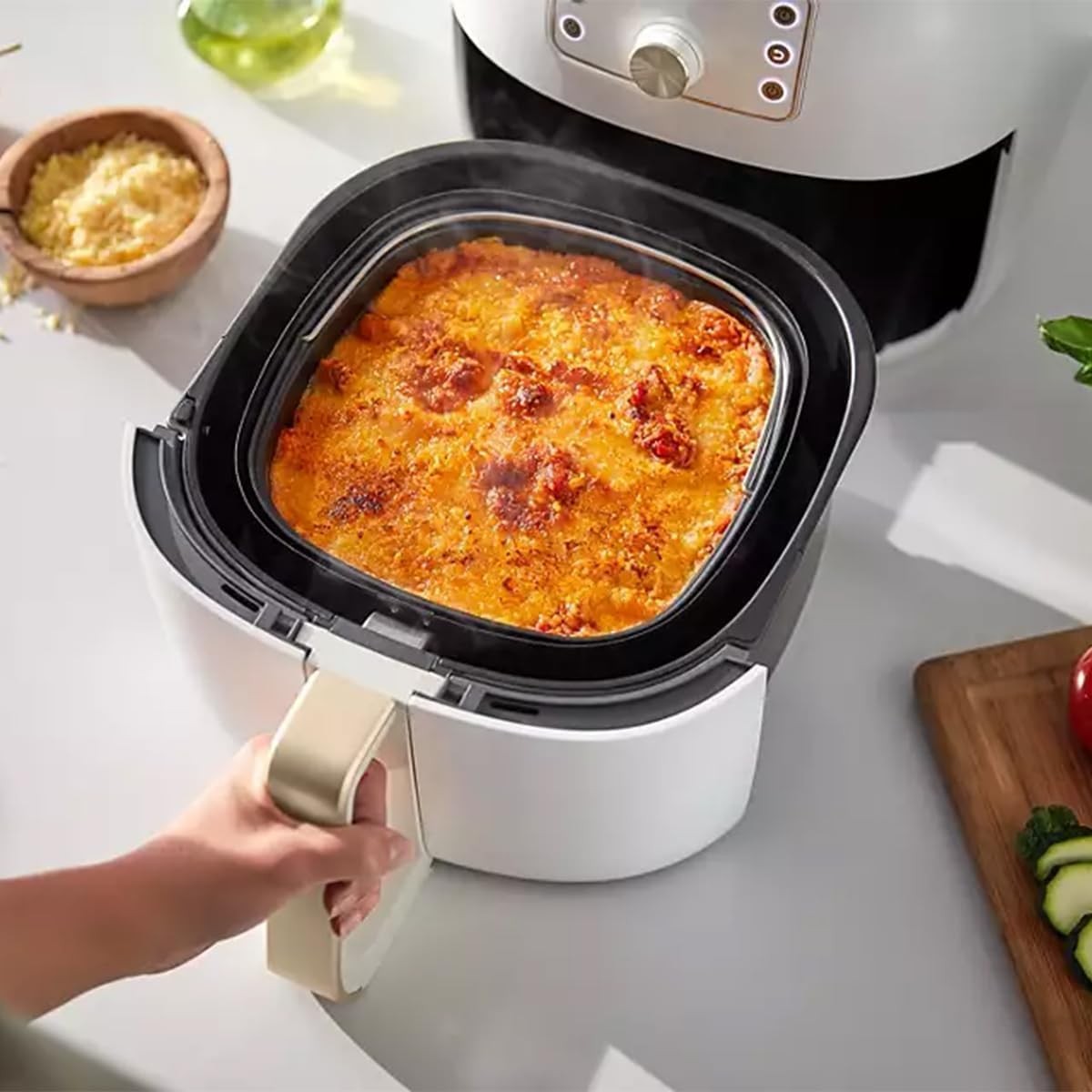 Philips Premium XXL Airfryer sans huile, Smart Sensing, 2225 W, technologie d'élimination des graisses, Rapid Air, 43,3 x 32,1 x 31,5 cm, Plastique, blanc, HD9870/20