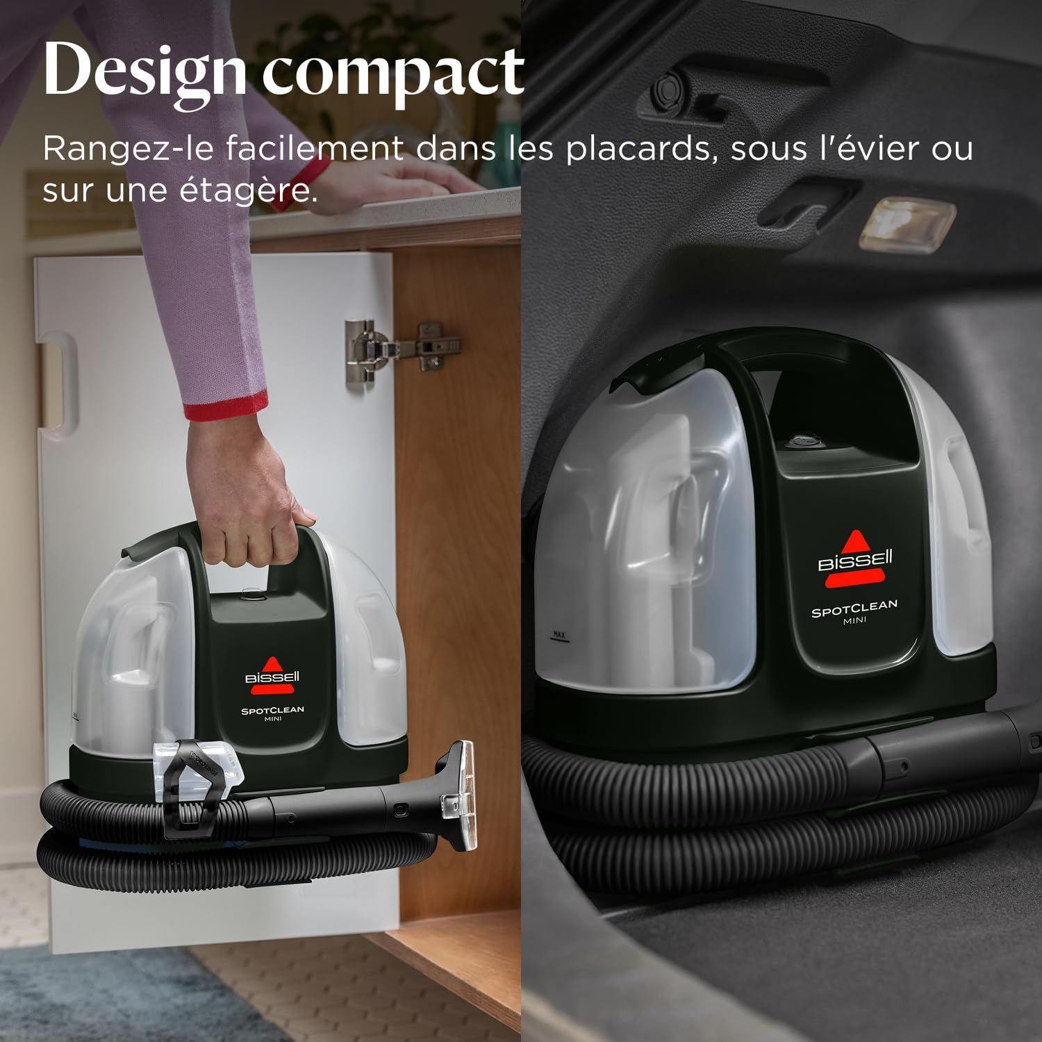 BISSELL SpotClean Mini Shampouineuse Filaire, Nettoyeur Tapis Portable, Idéal pour les Nettoyages Rapides, Compact et Léger, Élimine les Taches en Voiture, Bateau, Canapé et Plus Encore, 41491
