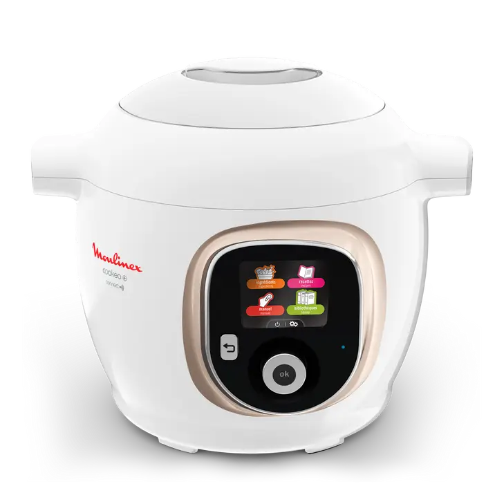 Cookeo+ Connect 200 recettes Blanc, avec louche incluse