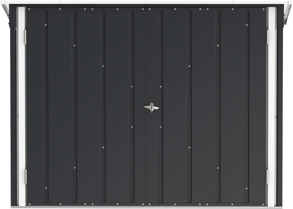 Duramax Abri à vélos pour 2 vélos avec portes doubles verrouillables entièrement larges, abri de stockage en métal, abri de jardin pour vélos, stockage de vélos, 203 x 101 x 146 cm, anthracite