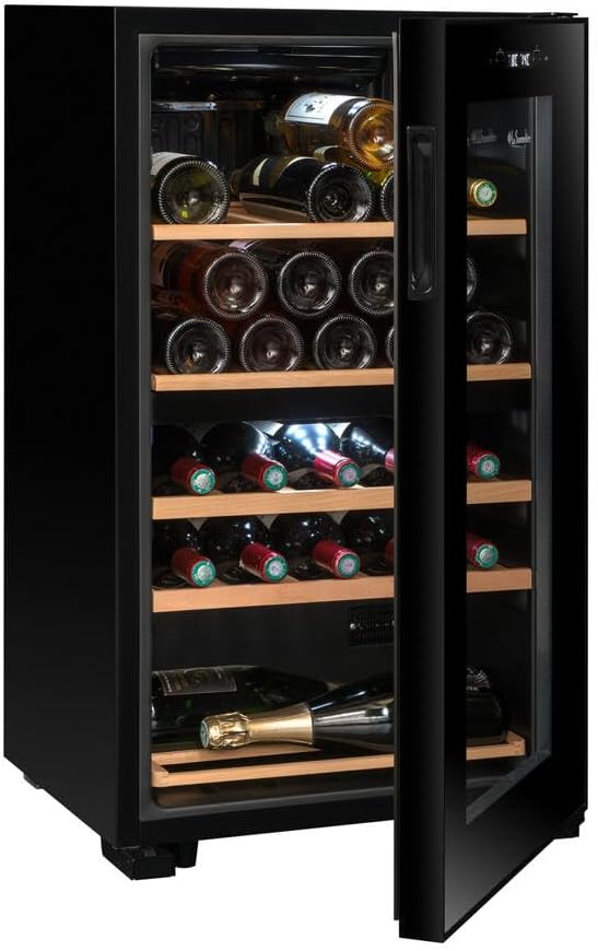LA SOMMELIERE Cave de mise à température double zone SLS32DZBLACK 32 Bouteilles