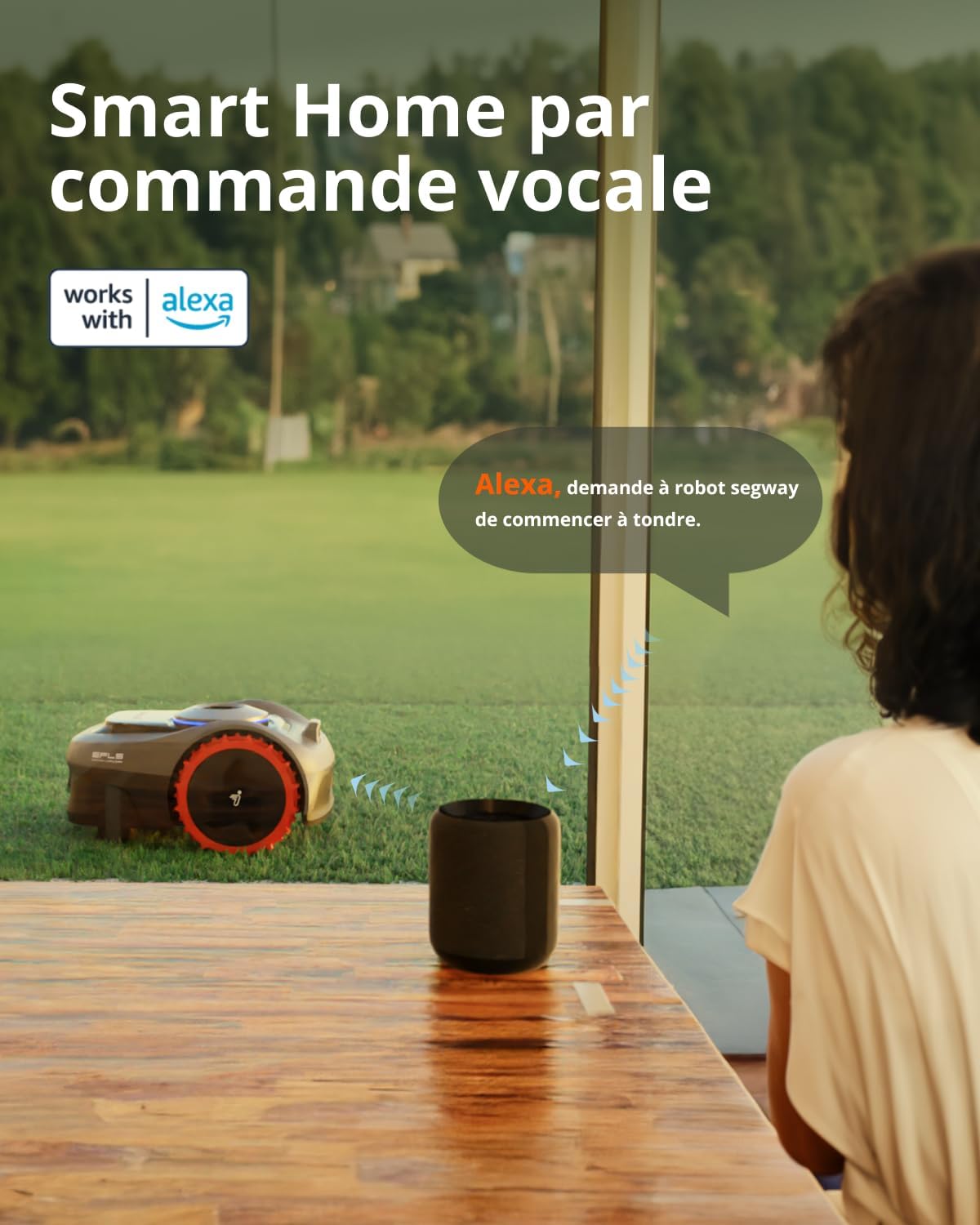 Segway Navimow i105E Robot Tondeuse sans Fil périphérique et Câble D'Extension D'Antenne 10 M (expédié séparément), rec. 500 m², Max. 600 m², RTK+Vision, Tondeuse primée, Protection des hérissons
