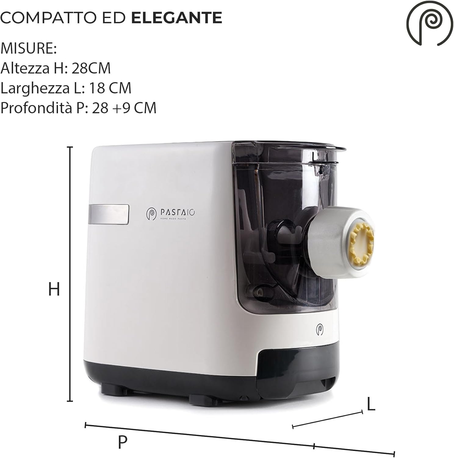 PASTAIO Machine à pâtes automatique avec 12 matrices et balance intégrée