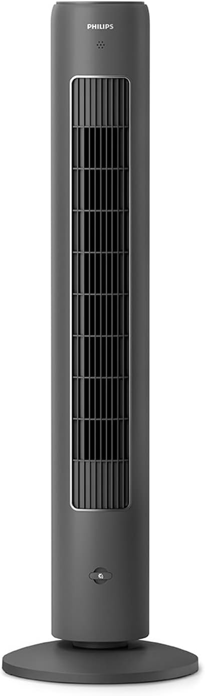 Philips Ventilateur Série 5000, Tour Oscillante 105 cm, Télécommande, Minuterie, 3 Vitesses et Modes, 40 W, Flux d'air puissant et silencieux, Convient à l'aromathérapie, Gris Foncé(CX5535/11)