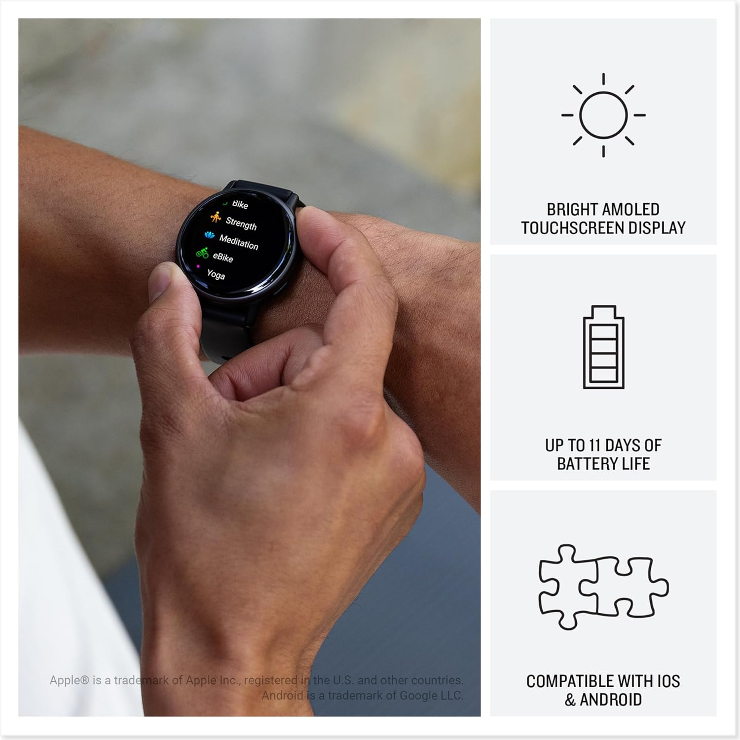 Garmin vívoactive 5 - Montre connectée GPS Sport et santé – Metallic Blue avec Bracelet Bleu Marine (Reconditionné)