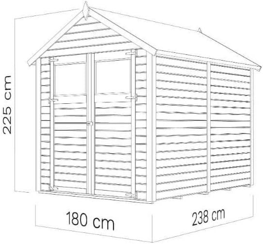 Alpholz Alisha Cabane à outils en bois toit double pente pour jardin