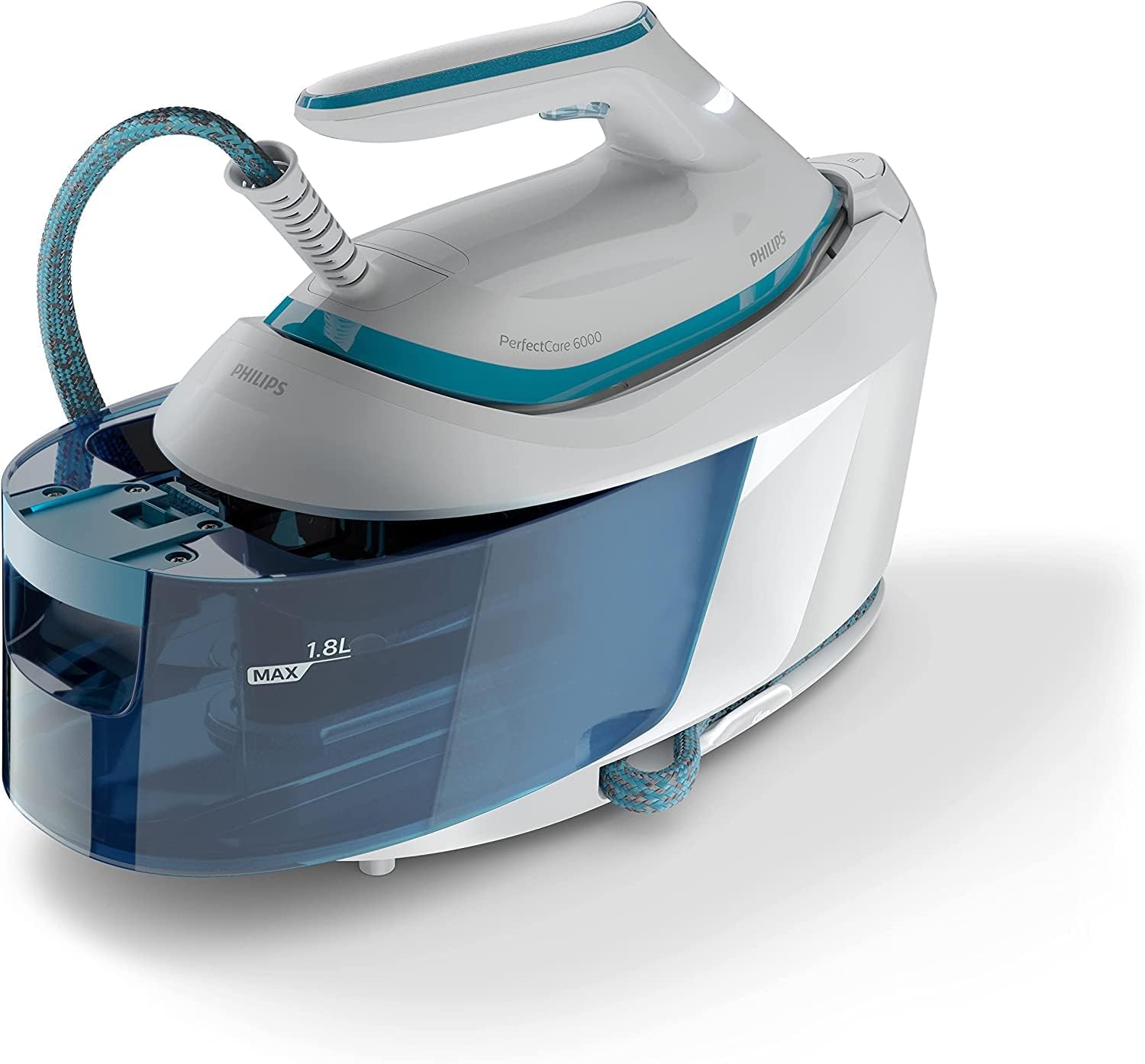 Philips PerfectCare 6000 Series Générateur De Vapeur - 2400 W, Effet Pressing jusqu'à 500 g, Pression De 6,5 bars, Technologie OptimalTEMP, Réservoir De 1,8 l, Blanc/Bleu (PSG6022/20)
